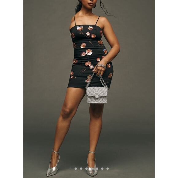 NWT Anthropologie Maeve The Brynne 3D Spaghetti Strap Floral Dress Sz 14 - Picture 1 of 4